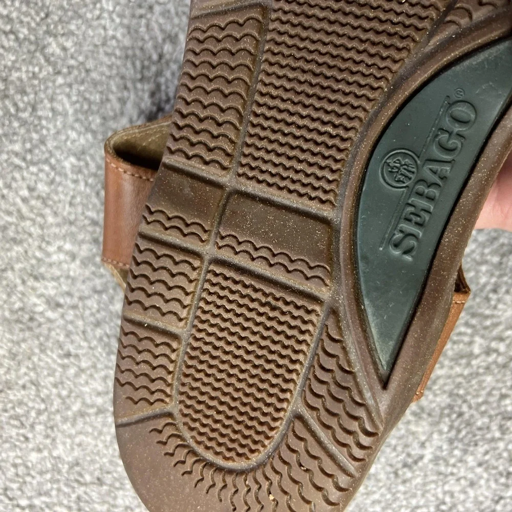 Sebago Docksides Sandals Mens Size 13 Brown‎ Leather Adjustable Slip On Comfort